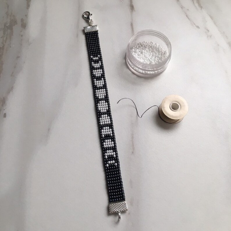 Moon Bracelet Moon Phase Jewelry Loom Beaded Bracelet Bead Etsy