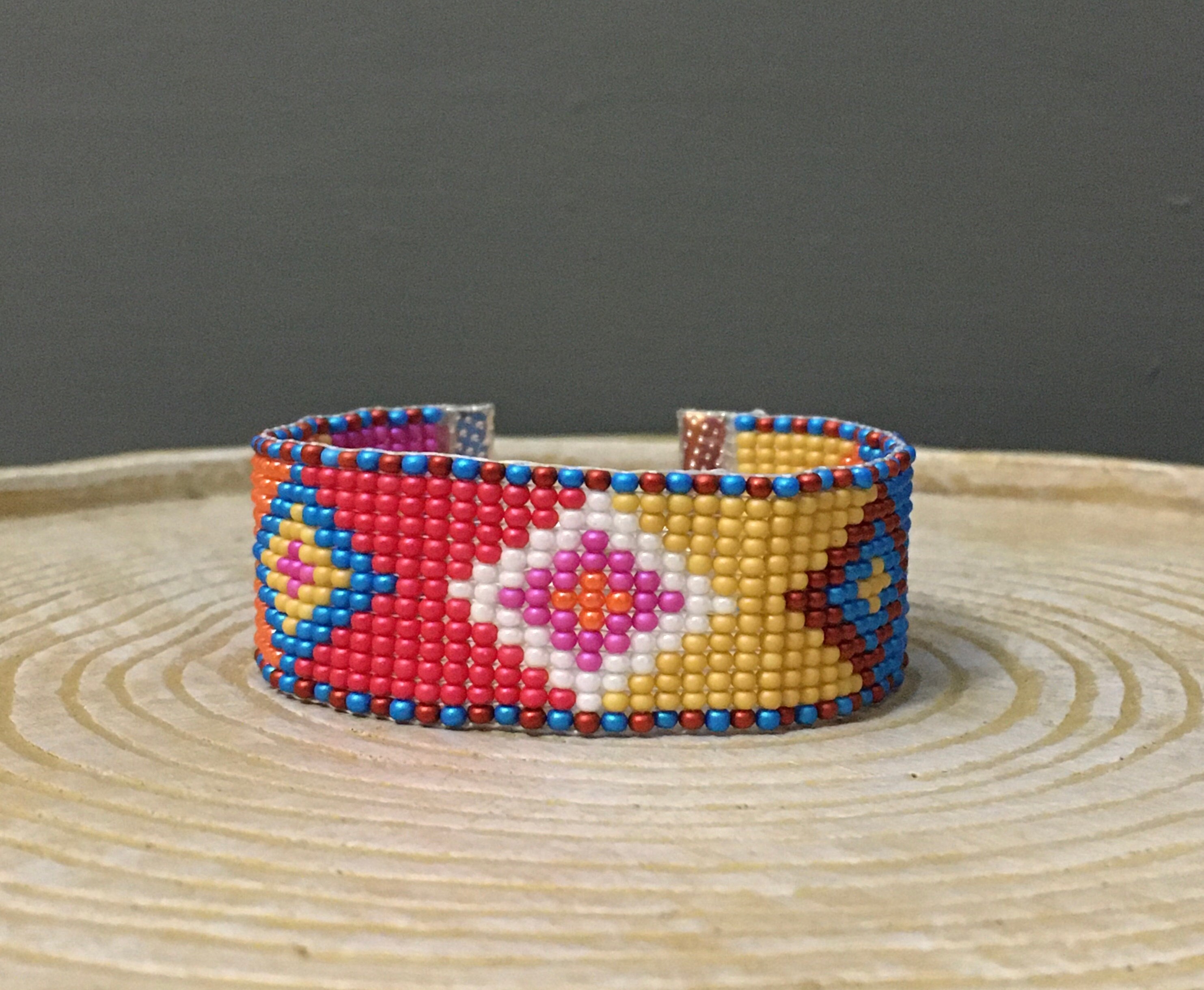 Accessorize Accessorize Seed Bead Bangle Bracelet Chunky Aztec Festival Costume Jewellery 