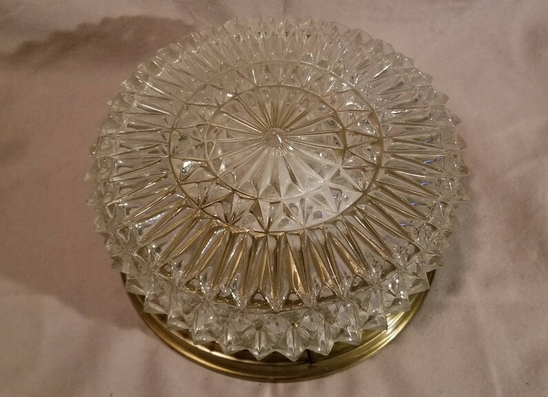 Plafoniere Vetro Vintage : Ombra di soffitto vetro taglio vintage plafoniere globi etsy
