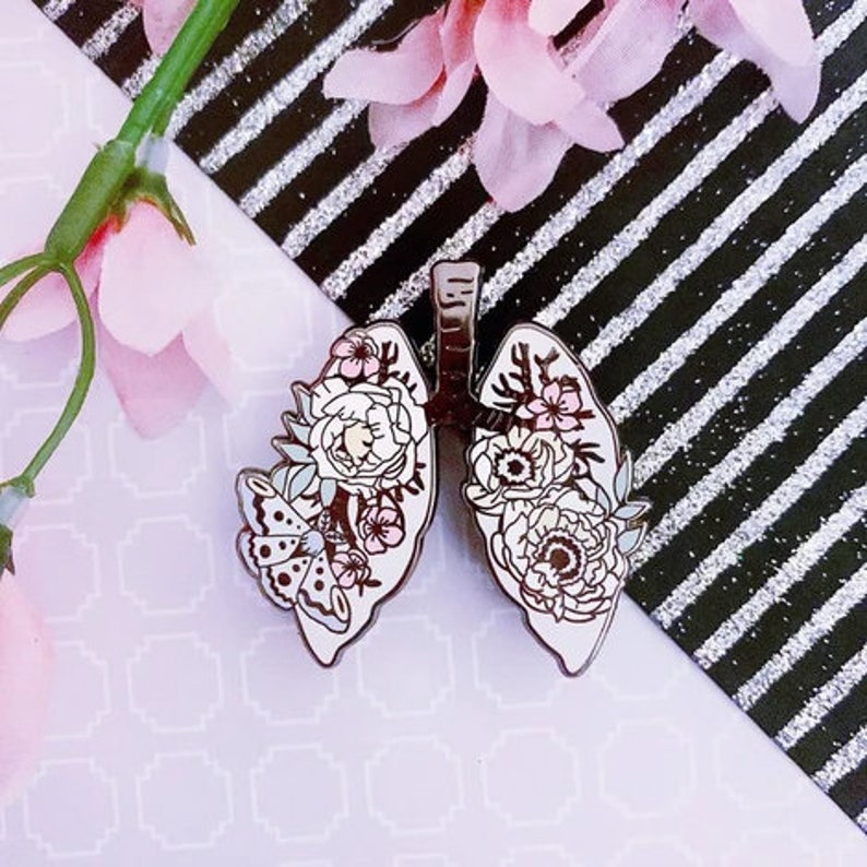 Hanahaki Lungs Enamel Pin