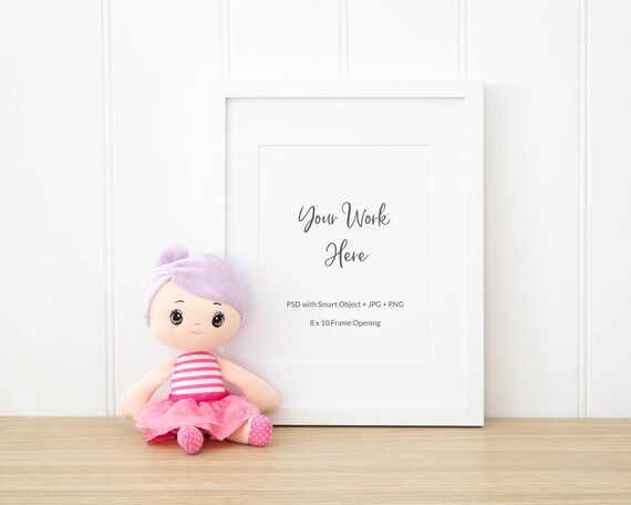 8x10 White Frame Mockup With Jpg Png And Photoshop Smart Etsy
