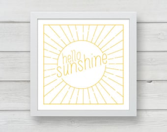 Hello Sunshine Letterpress Print