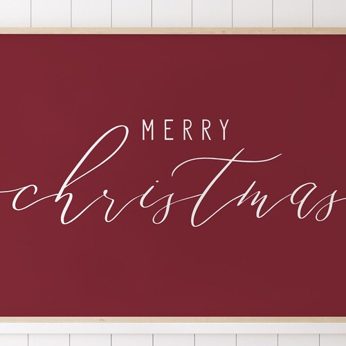 Merry Christmas Printable Sign Christmas Decor Holiday Sign - Etsy