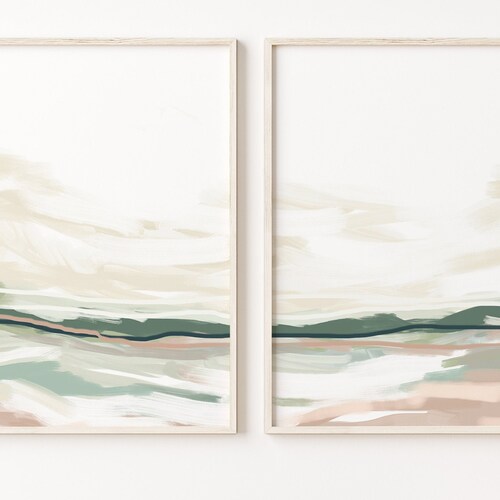Set of Two Prints Abstract Landscape Printable Art Set of Etsy
