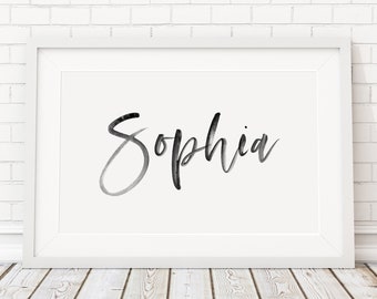 Custom Name Nursery Print, Baby name printable art, Custom Name wall art, Baby name sign, Personalized Art, Nursery Wall Decor,