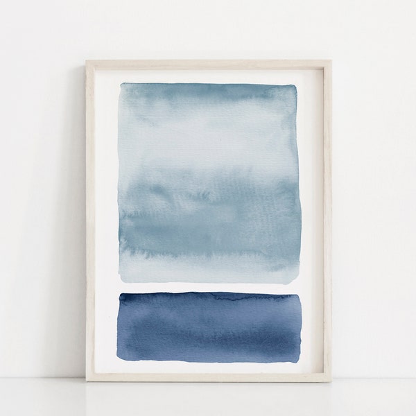 Blue Abstract Print Etsy