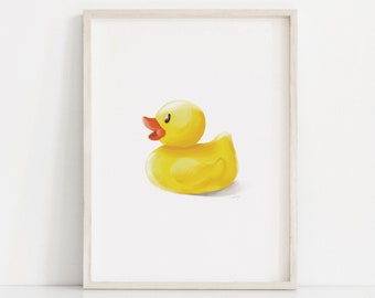 Bathroom print, Bathroom Printable Art, Rubber Ducky Print, Kids Bathroom Art, Kids Wall Art, Bathroom Decor, Bathroom Painting