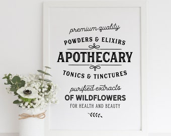 Bathroom printable, Bathroom Signs, Vintage Bathroom Decor, Apothecary Print, Printable Art, Rustic sign, Farmhouse Decor, Large Wall Art