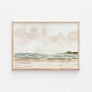 Ozean Druck, Strand Druck, neutraler Landschaft Druck, druckbare Wandkunst, Küsten Druck, See Kunst, Seelandschaft Ölgemälde, Sommer Druck