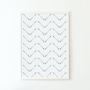 Line Art Print, Herringbone Printable Wall Art, Pattern Print, Boho Modern Print, Geometric Bedroom Decor, Minimalist Print, Abstract Print