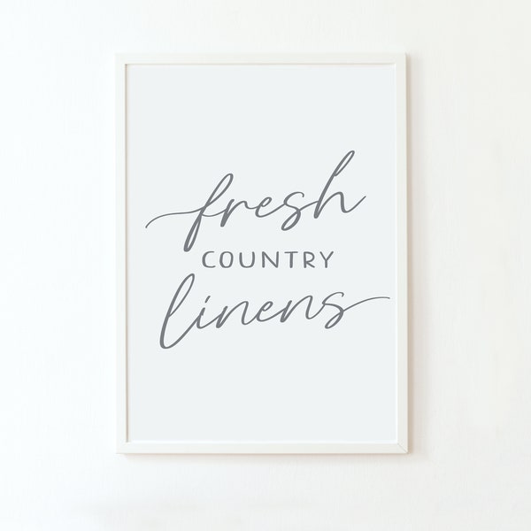 Fresh Country Linens Laundry Room Print, Printable art, Laundry Poster, Farmhouse Laundry Room Print, Laundry Room Signs, Laundry Room Decor