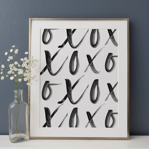 Black and White Heart Art Print Minimalist Heart Wall Decor - Etsy