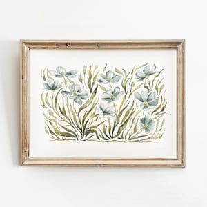 Spring Wildflower Print, Spring Printable Wall Art, Abstract flower Watercolour painting, Floral Botanical Print, Easter Decor, Boho Nursery