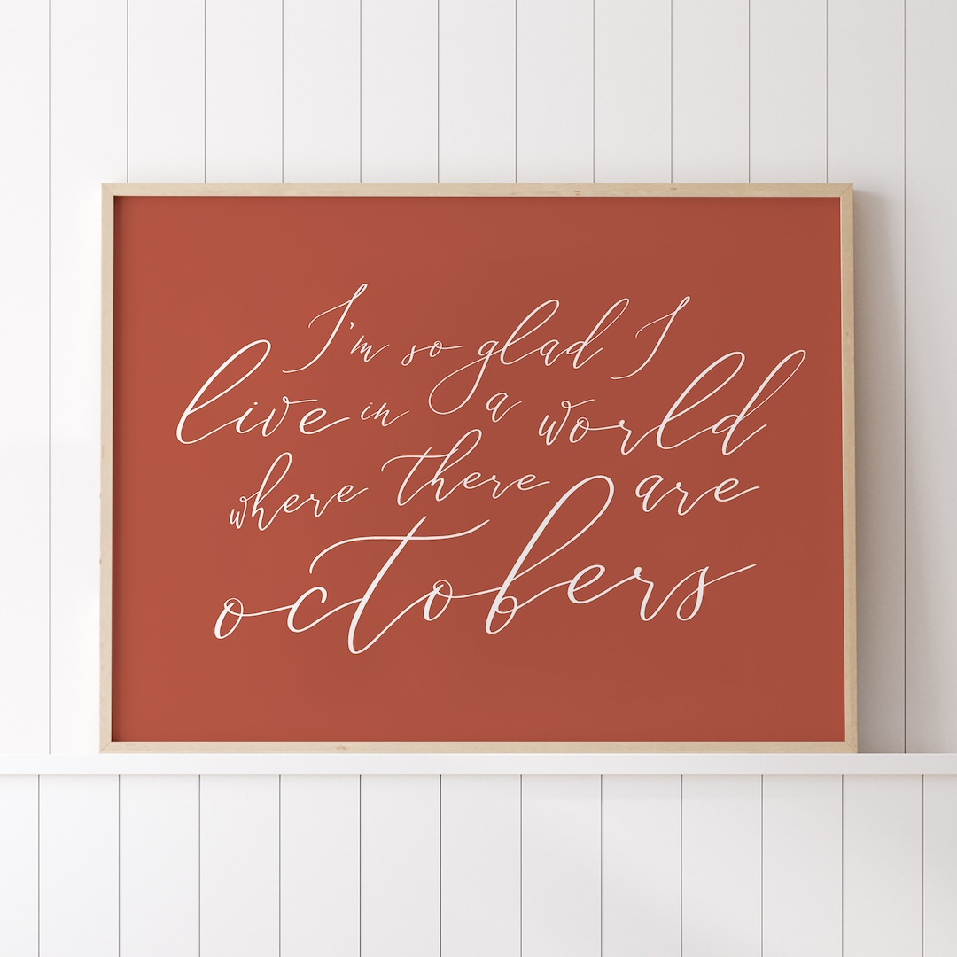 October Sign Print Octobers Print, Fall Print, Fall Decor, Fall Printable Art, Autumn Wall ...