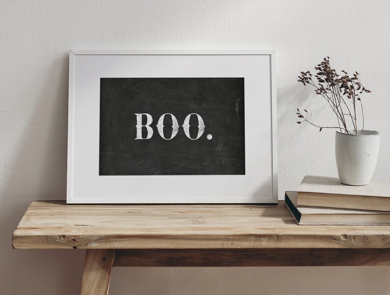 Boo Print, Halloween Printable Wall Art, Halloween Print, Halloween ...
