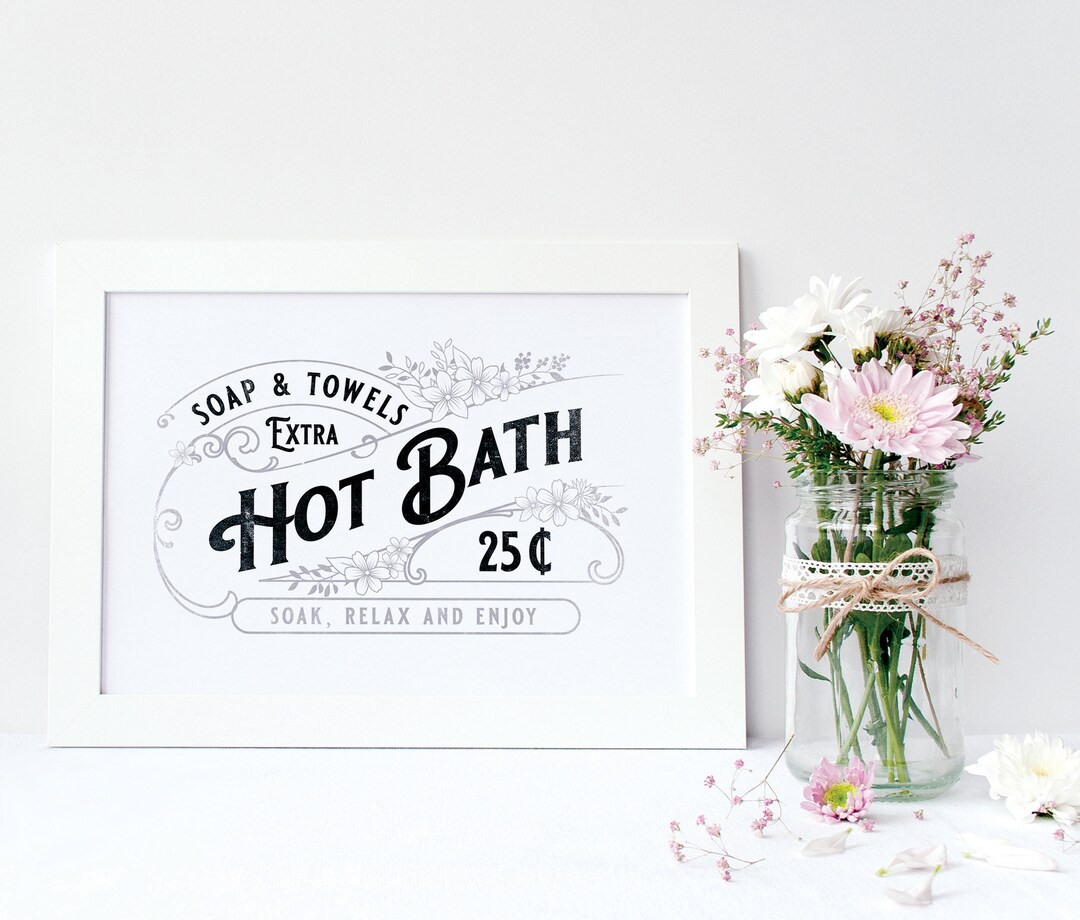 Vintage Bathroom Print, Printable Art, Bathroom Wall Decor, Bathroom ...