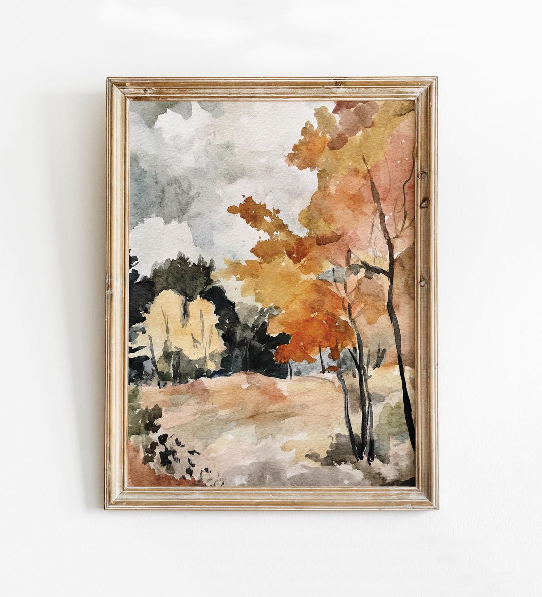 Fall Forest Print, Autumn Printable Wall Art Thanksgiving Decor, Cozy ...