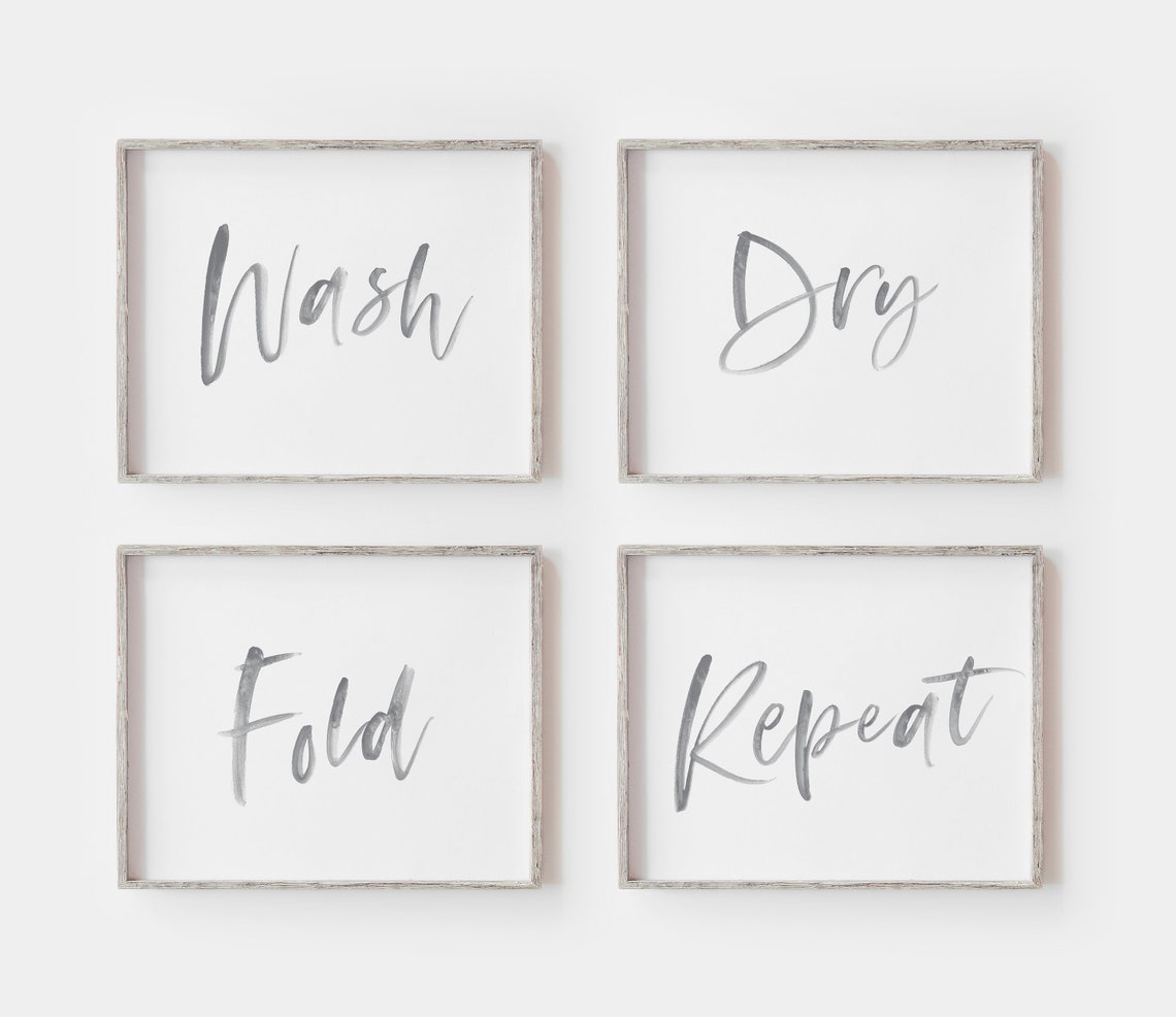 Set of 4 Laundry Room Prints Printable Artlaundry Room | Etsy