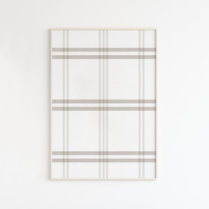 Otoño imprimible, impresión a cuadros beige, arte a cuadros, estilo moderno de granja, cartel de otoño, descarga digital instantánea, decoración de otoño, arte de pared grande