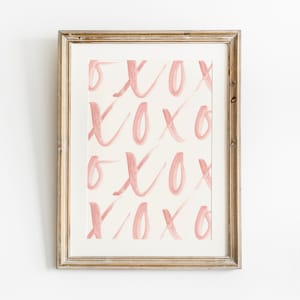 Barnrumsdekor för flickor, barnrumstryck, blush abstrakt tryck, rosa xoxo tryck, utskrivbar konst, sovrumstryck, sovrumsväggkonst, modernt tryck