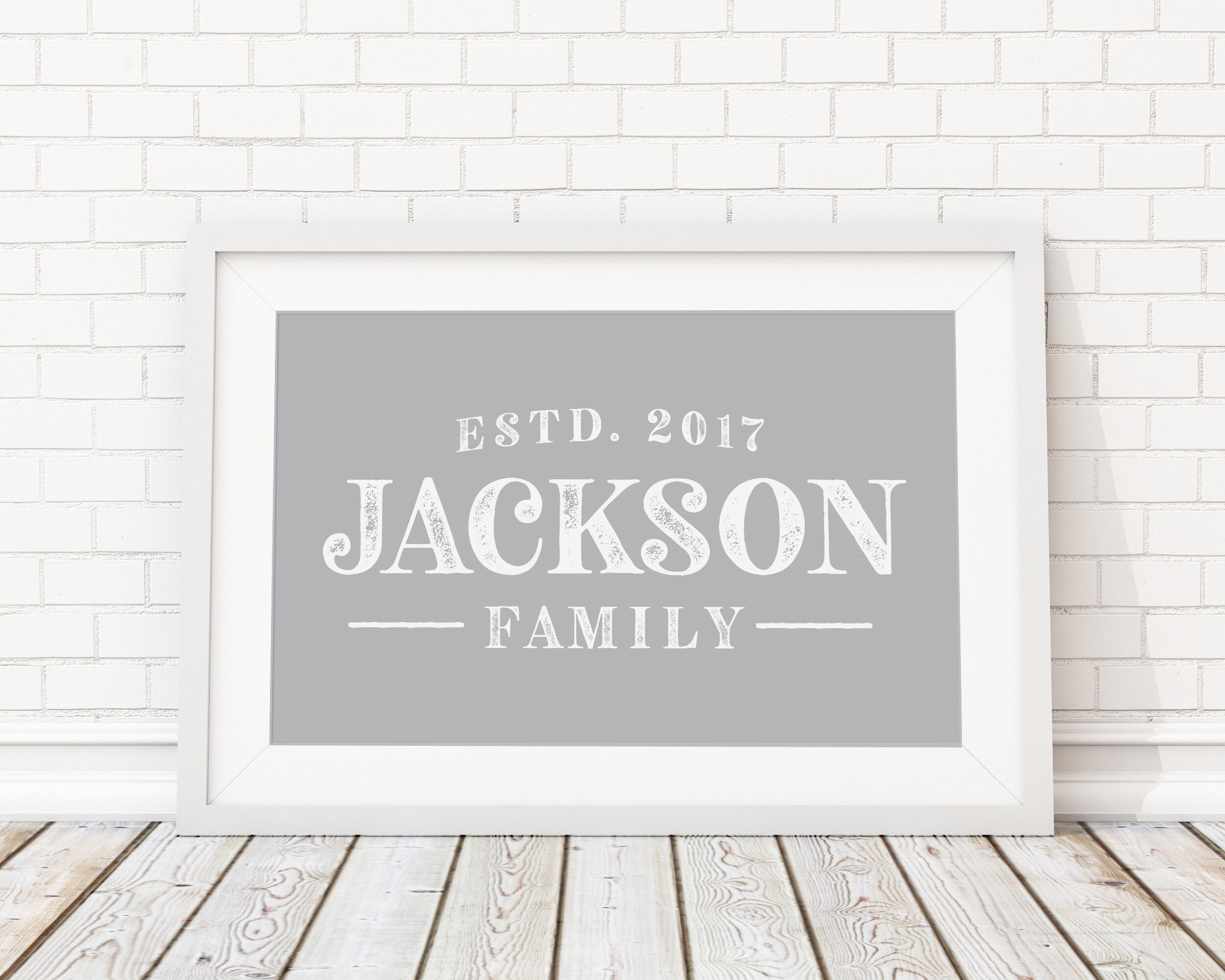 Custom Last Name Print, Family Name Printable Wall Art, Personalized ...