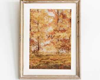 Herbst Bäume druckbare Wandkunst, Herbst Landschaft Druck, Herbst Wandkunst, Herbst Ölgemälde, Landschaft Bauernhaus Druck, Herbst Wanddekoration