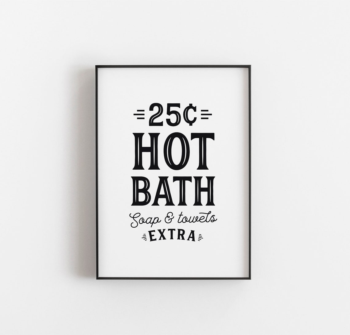 Vintage Bathroom Printable Art Bathroom Poster Typography Etsy
