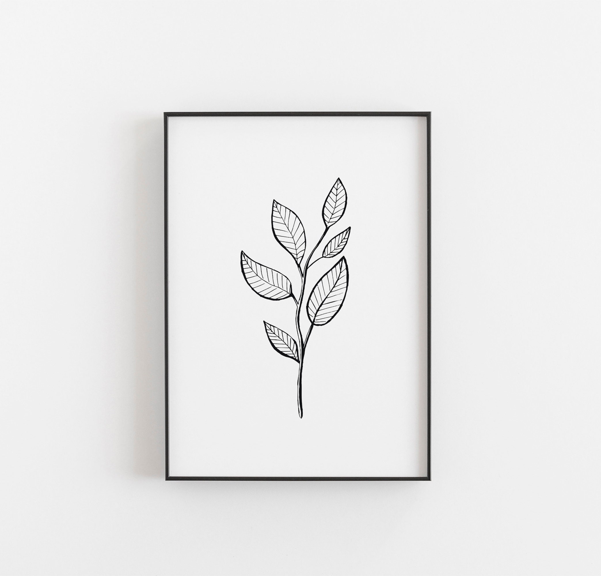 Set of 4 Prints Leaf Print Printable Art Instant download Etsy
