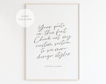 Aangepaste offerte afdrukken, aangepast afdrukbaar, aangepast wanddecor, gepersonaliseerde afdrukbare aangepaste poster, afdrukbare kunst aan de muur, kalligrafie aangepast ontwerp