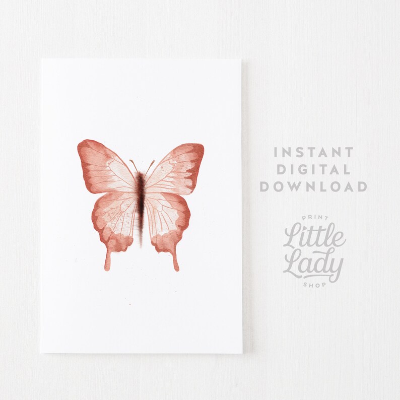 May include: A watercolor painting of a butterfly with brown wings. The butterfly is centered on a white background.