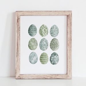 Easter Eggs Print, Spring Decor, Easter Printable Wall Art, Spring Print, Watercolour Painting, Farmhouse Wall Art
