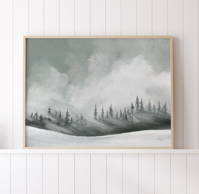 Winter Landscape Printable Wall Art Winter Trees Oil Etsy Canada