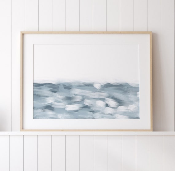 Ocean Waves Print, Printable Art, Beach Print, Coastal Print, Abstract Ocean Waves Painting, Blue Water Print, Tropical Print,Seascape Print