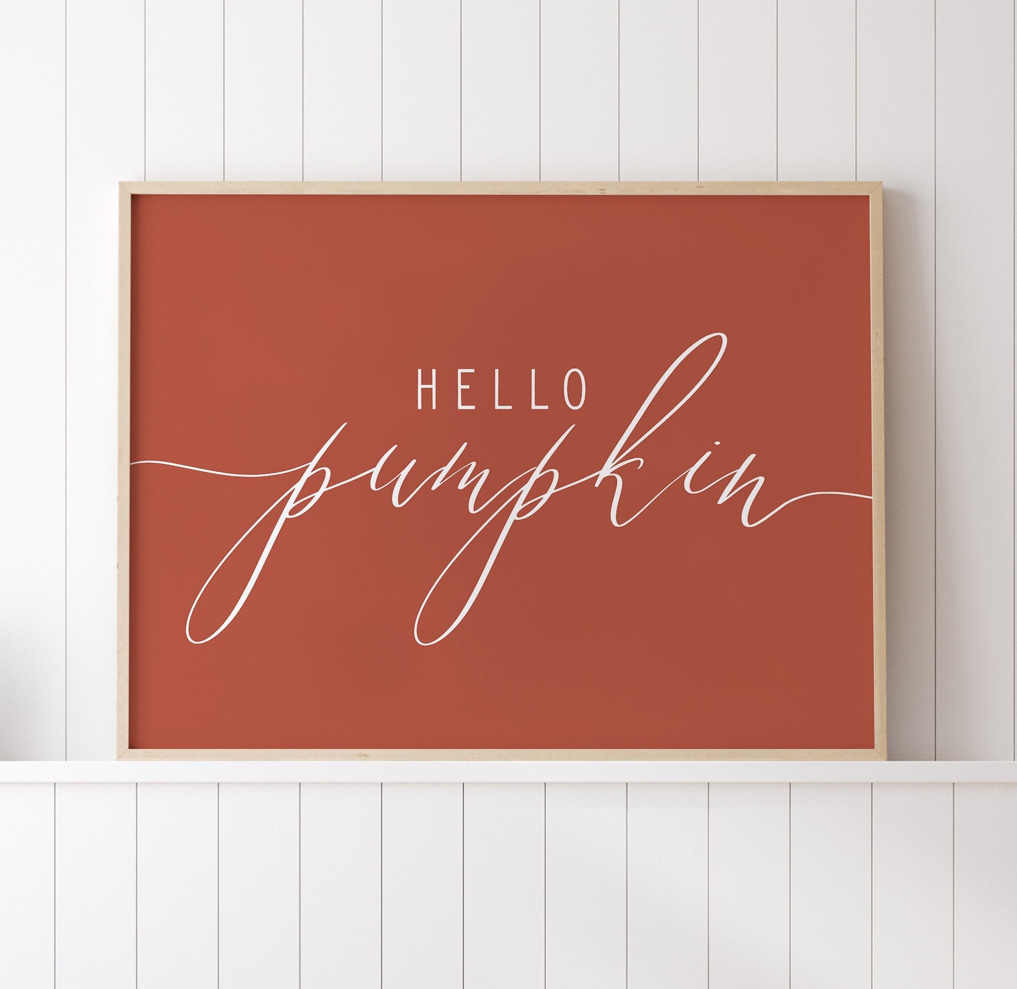 Hello Pumpkin Fall Print, Fall Printable Art, Rustic Fall Print, Fall…