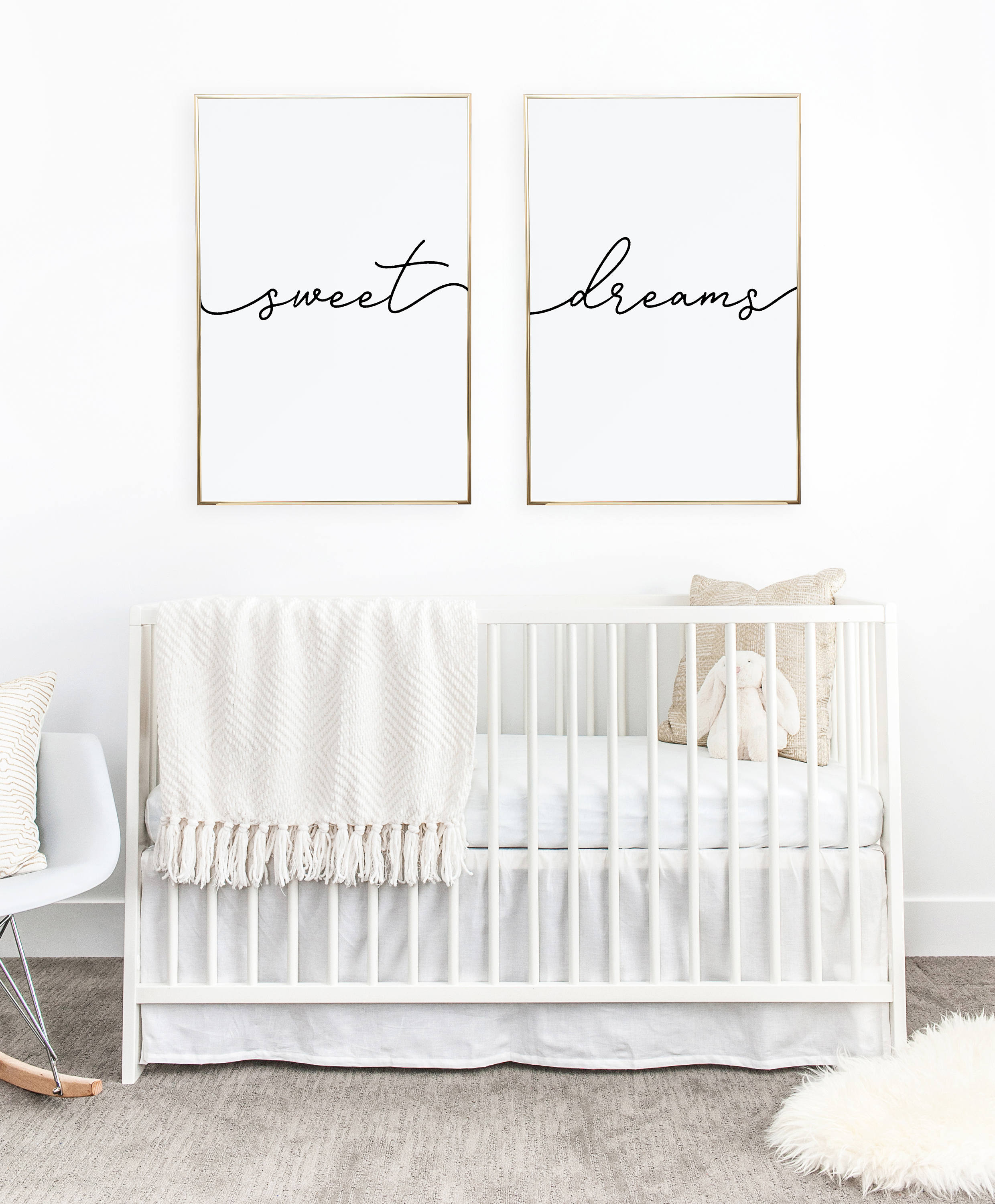 Sweet Dreams Print Printable Wall Art Nursery Print Set of 2 Prints Minimalist Poster Above Bed Art Above Crib Decor Bedroom Wall Art Etsy