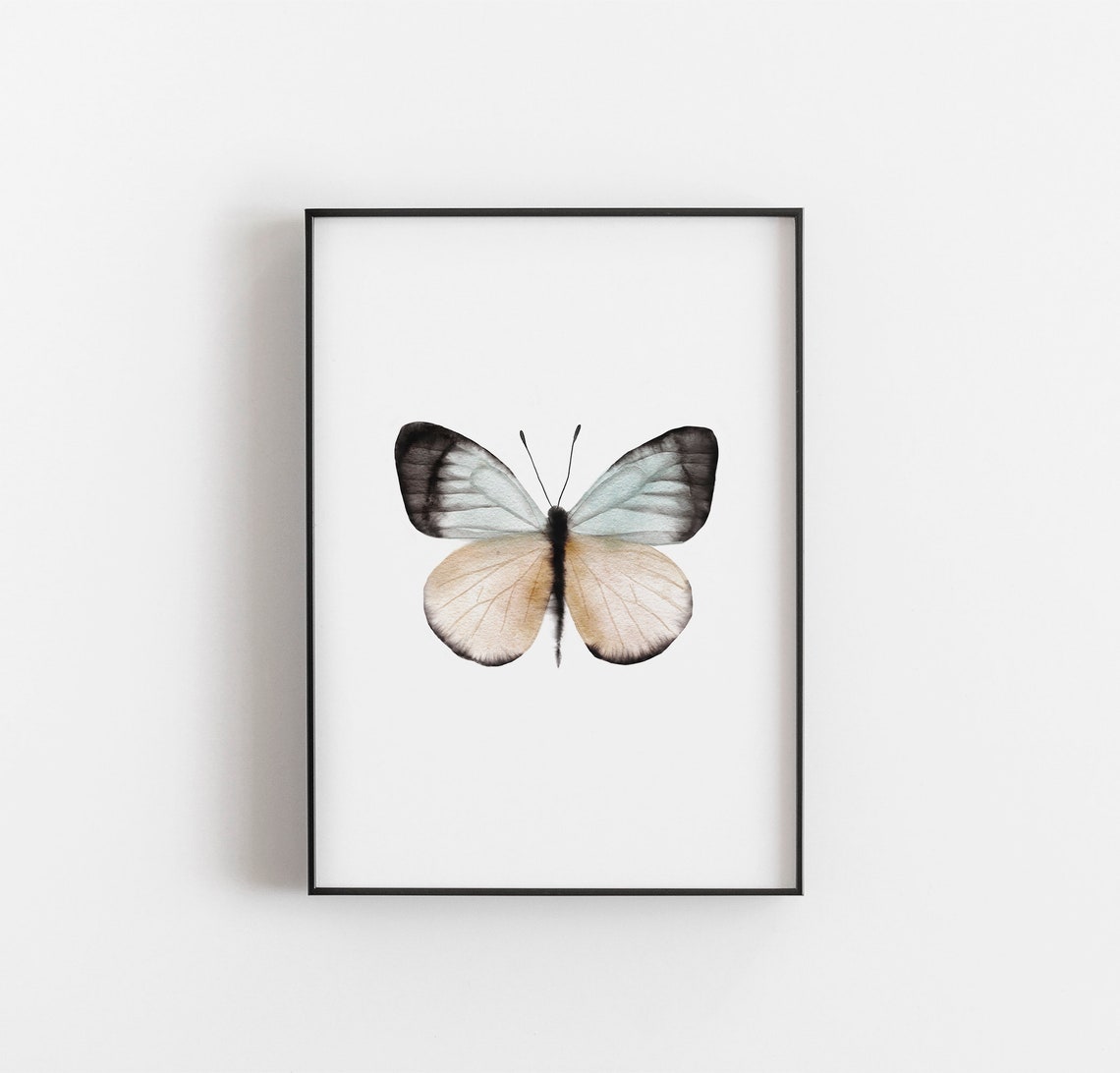 Butterfly Print Wall Art Watercolor Butterfly Printable Art Etsy