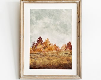 Fall Landscape Print, Autumn Landscape Printable Wall Art, Autumn painting, Fall Wall Decor, Fall Wall Art, Vintage Style Oil Painting