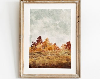 Fall Landscape Print, Autumn Landscape Printable Wall Art, Autumn painting, Fall Wall Decor, Fall Wall Art, Vintage Style Oil Painting