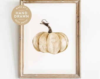 Fall Prints, White Pumpkin Watercolour Prints, Printable Wall Art, Fall Decor, Autumn Wall Decor, Halloween Printables, Fall Party