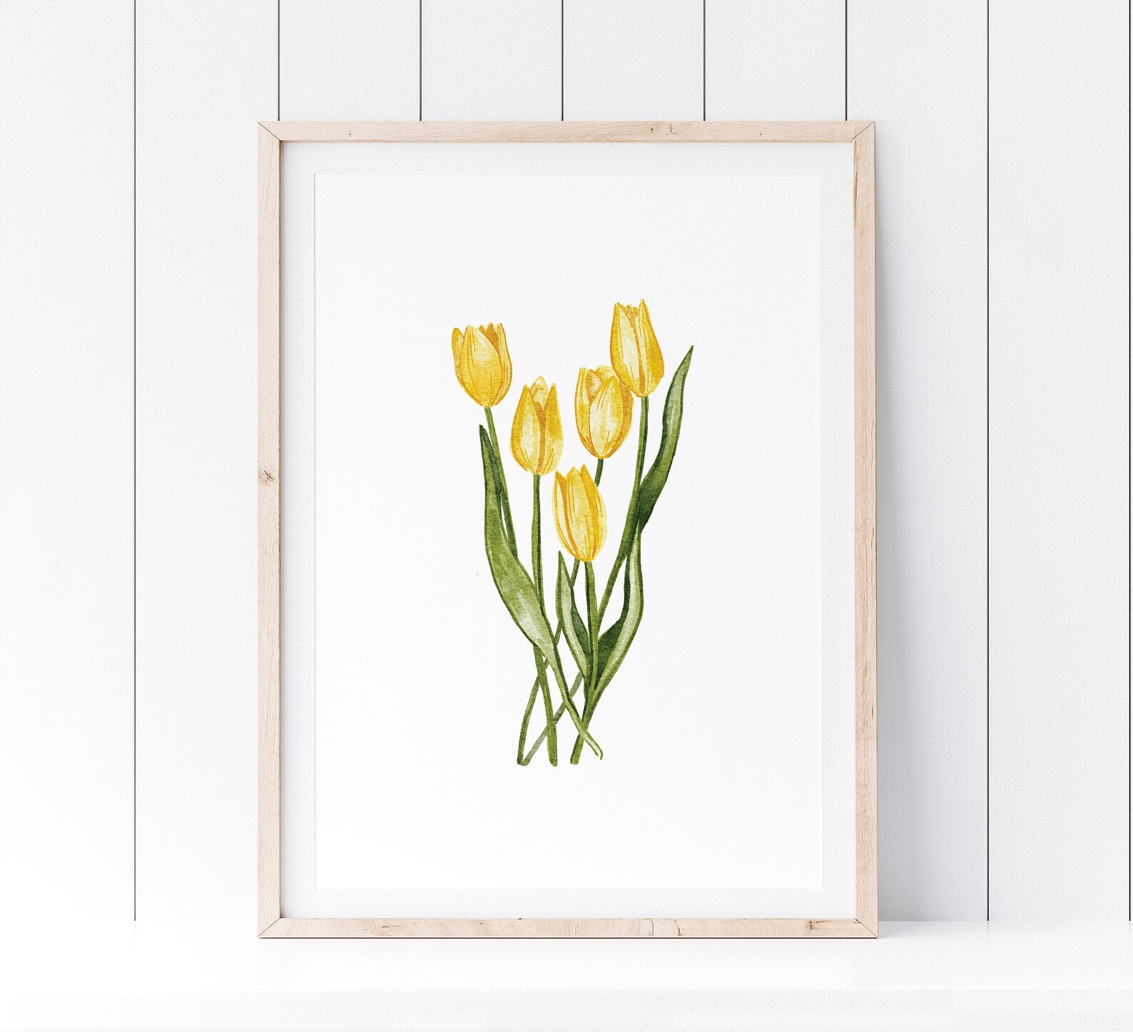 Yellow Tulip Print Tulip Printable Wall Art Spring Wall Art - Etsy