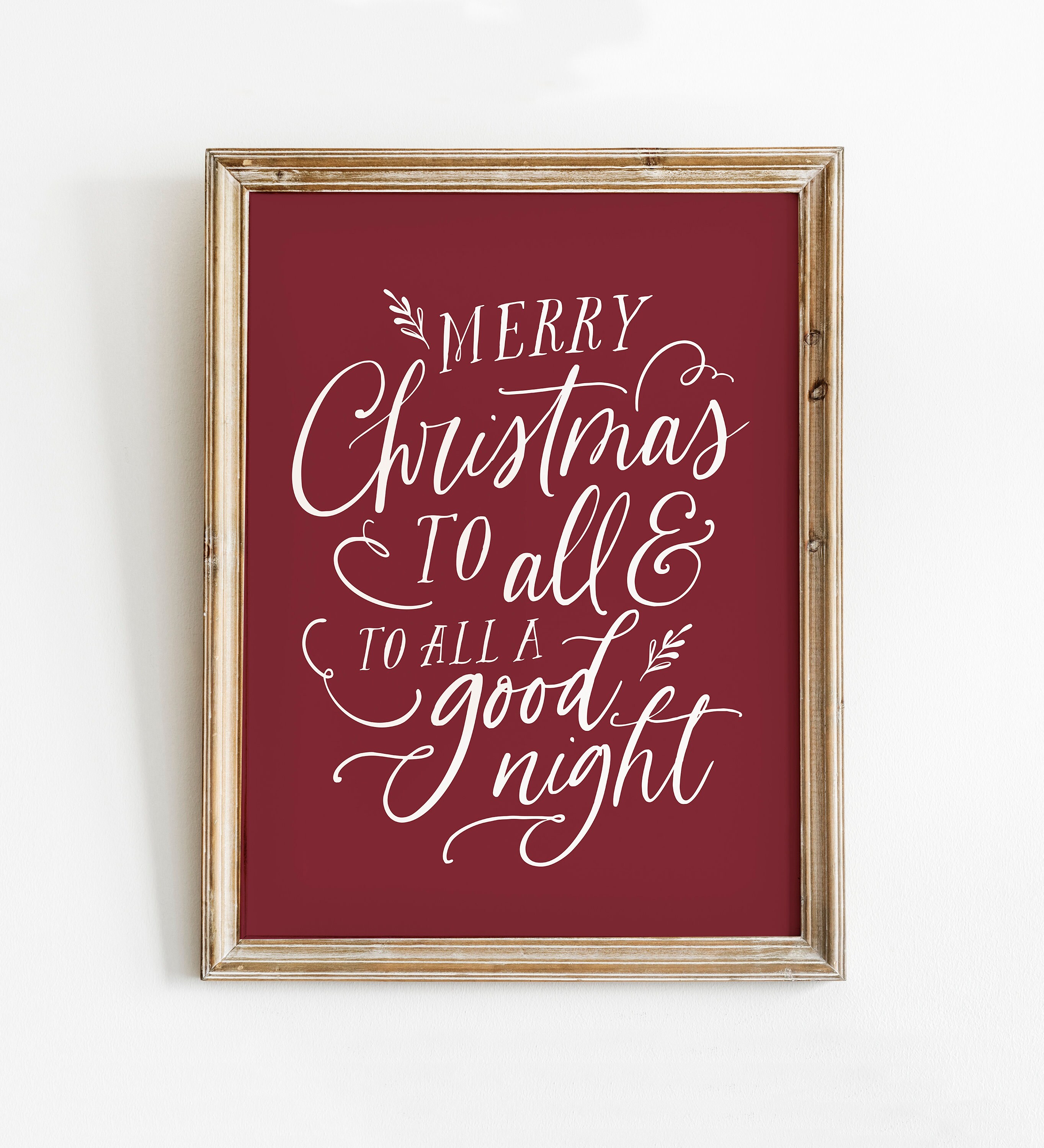 Merry Christmas to All 絵画　アンティーク Merry Christmas to All Print, Christmas Saying Printable Wall Art