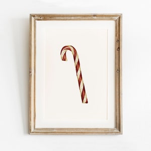 Candy Cane Print, Christmas Print, Christmas Printable Wall Art, Old fashioned Christmas Decorations, Holiday Print, Christmas Wall Art
