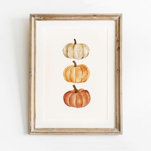 Kürbis Druck Herbst Dekor, Kürbis druckbare Wandkunst, Kürbis Aquarell Malerei, Herbst Wandkunst, Rustikaler Herbst Druck, Herbst Bauernhaus