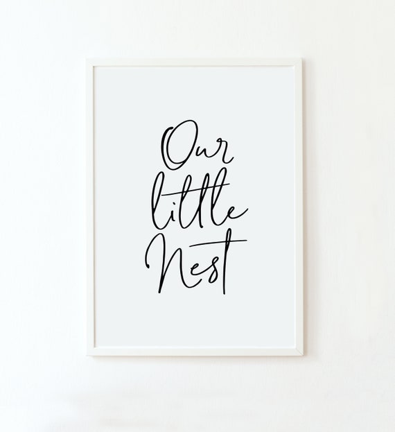 Our Little Nest Print, Entry Way Decor, Living Room Wall Art, Rustic Farmhouse, Farmhouse Style Decor, Printable Art, Instant Download