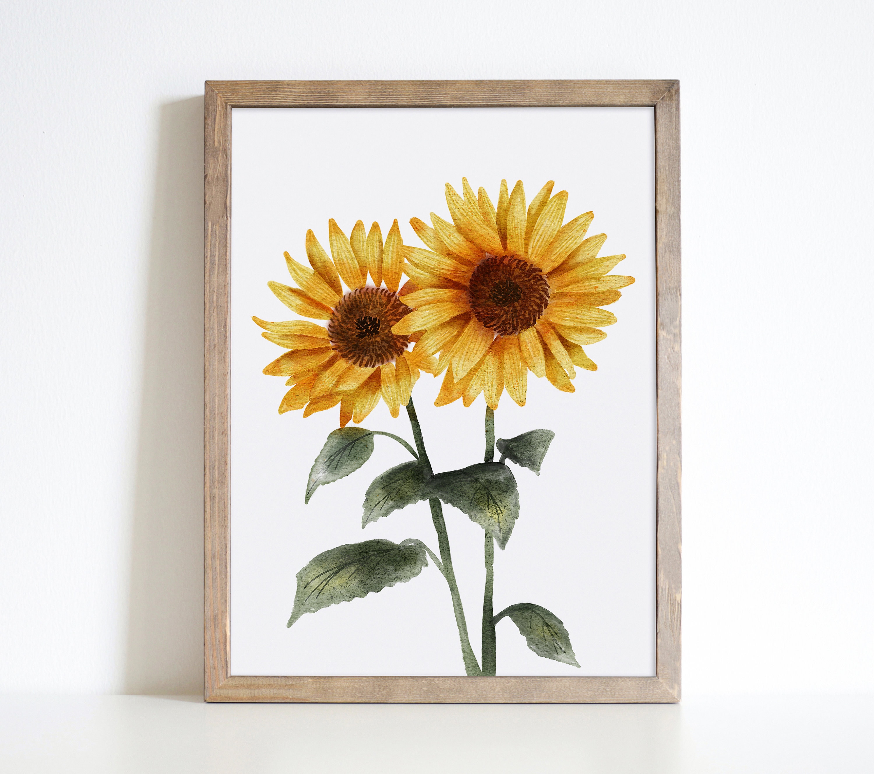 Sunflower Printable Art, Fall print, Fall Wall Art, Sunflower Print, Rustic fall decor, Sunflower watercolour painting, Autumn wall decor