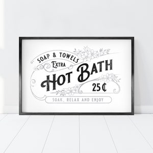 Vintage Bathroom Print, Printable Art, Bathroom Wall Decor, Bathroom ...