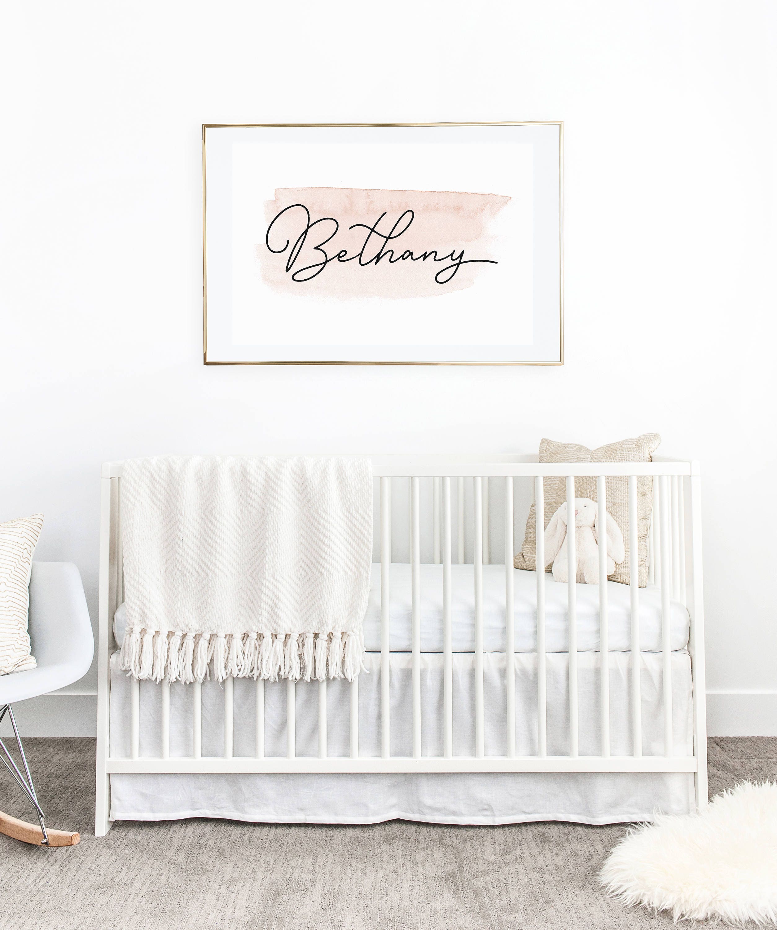 Name sign above crib/Baby name print/Custom Name wall art Etsy