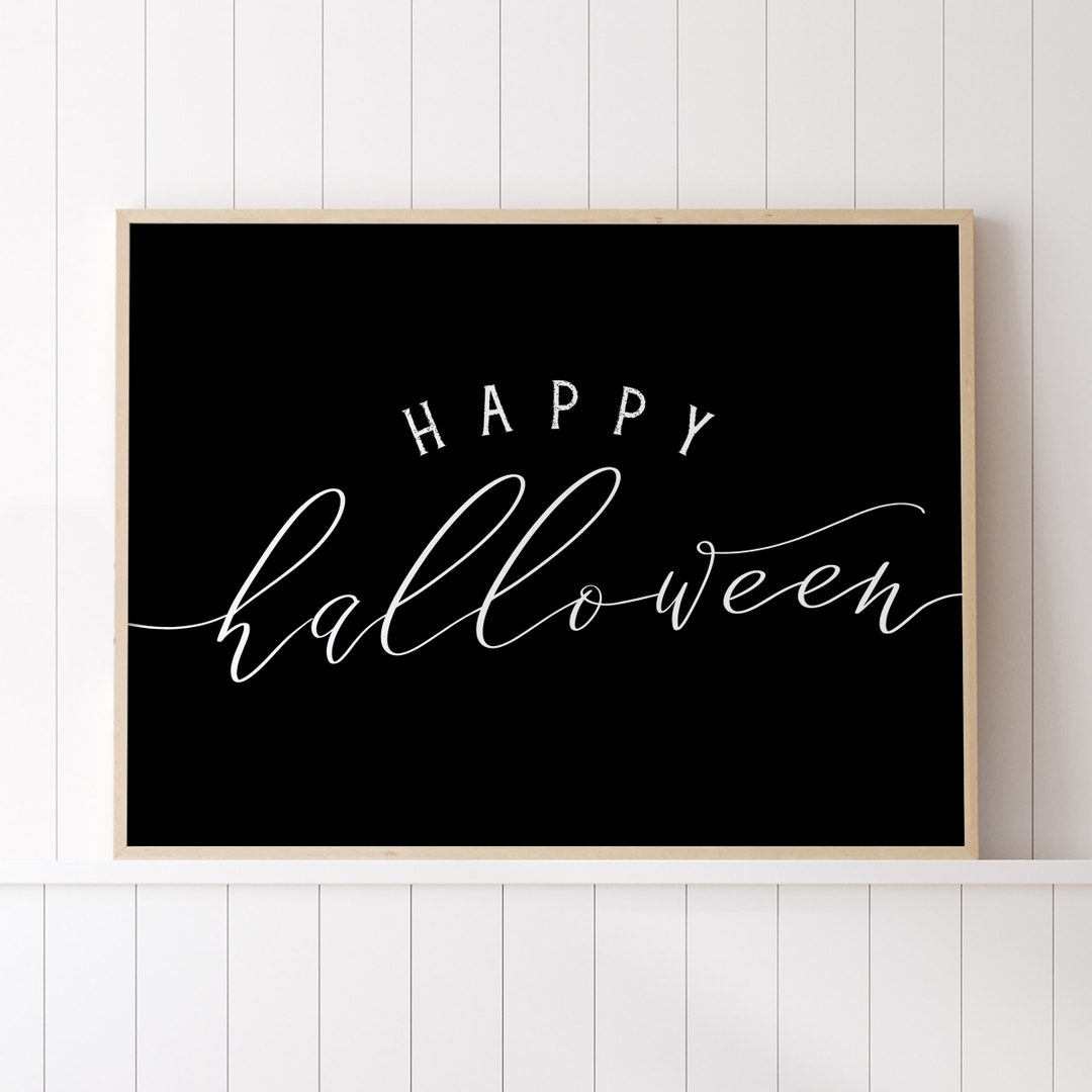 Happy Halloween Printable Wall Art, Halloween Print, Halloween Sign ...
