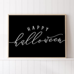 Happy Halloween printable wall art, Halloween Print, Halloween Sign, Halloween wall decor, halloween poster, large wall art