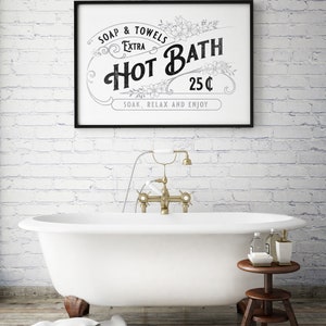 Vintage Bathroom Print, Printable Art, Bathroom Wall Decor, Bathroom ...